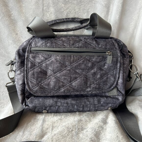 ihkwip Crossbody Bag Womens Gray Rectangle Purse Adjustable Zippers - Picture 2 of 6